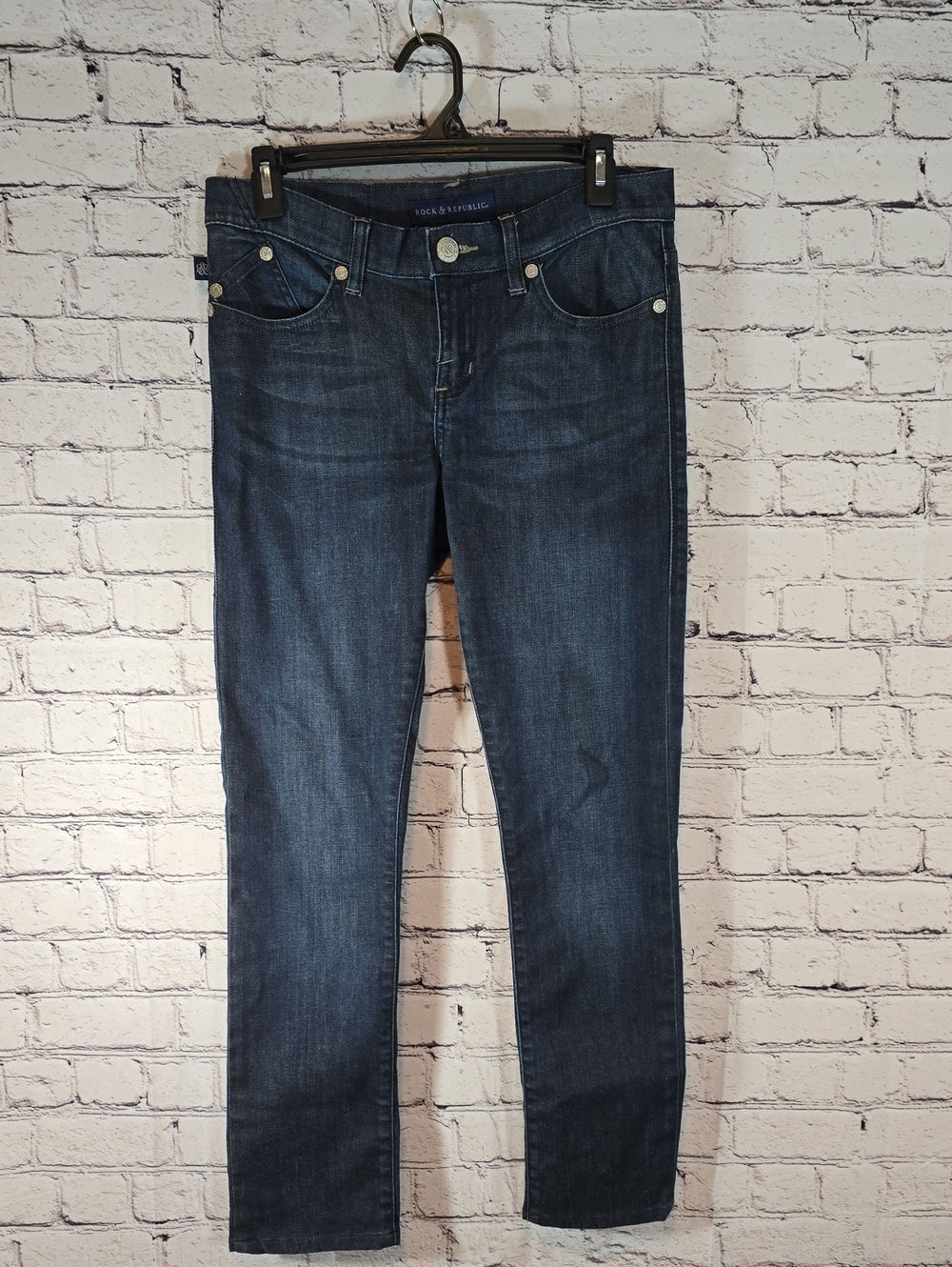 Rock & Republic Straight Leg Dark Wash Jeans Size 8